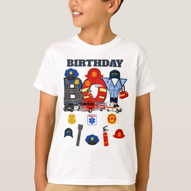 First Responder Birthday Boy | emergency  T-Shirt (Front)