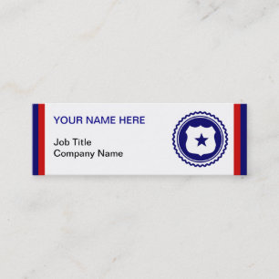 First Responder Blue Police Badge Mini Business Card