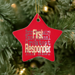 First Responder Extraordinaire Ceramic Tree Decoration