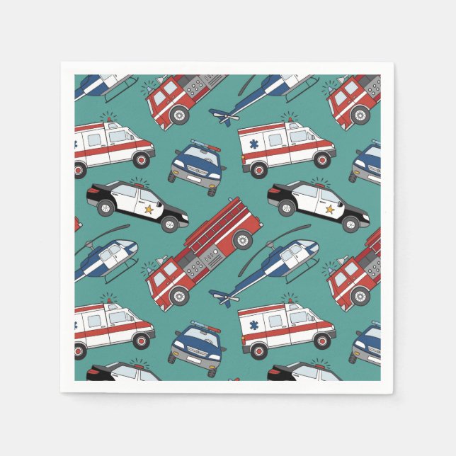 First Responder Medical Emergency Birthday Napkin (Front)