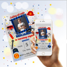 First Responder Photo Birthday Invitation
