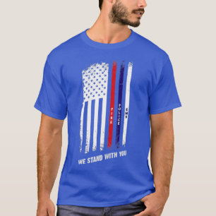 First Responder Police Fire EMS Thin Blue White T-Shirt