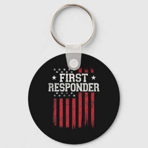 First Responder Proud American Flag Usa Patriot Pa Key Ring