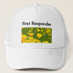 First Responder trucker's hats Poppy Flowers