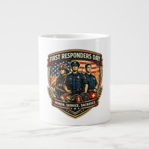 First Responders Day Honour Service Sacrifice Vint Large Coffee Mug