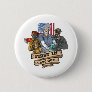 First Responders Day nurse firemen police 6 Cm Round Badge