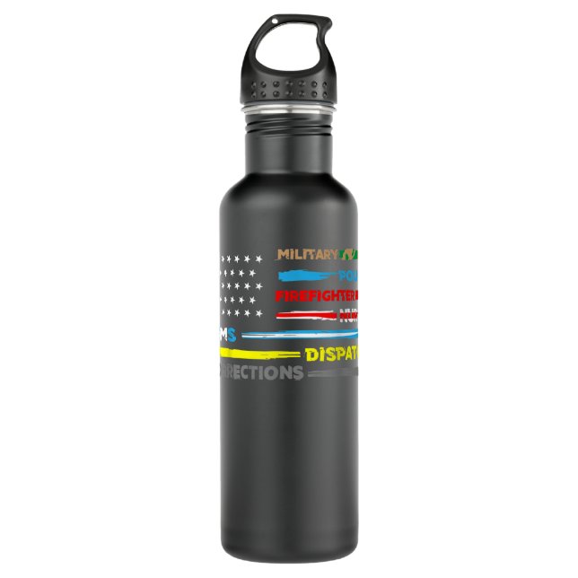 First Responders Hero Flag - Nurse EMS Police Fire 710 Ml Water Bottle (Front)