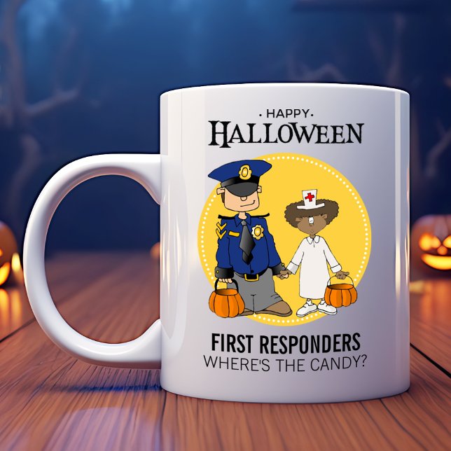 First Responders Police Officer Nurse Halloween Coffee Mug (Creator Uploaded)