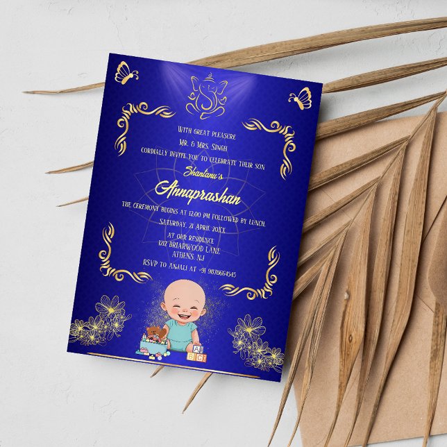 First Rice "Annaprashan" Indian Baby Image Invitation (Creator Uploaded)