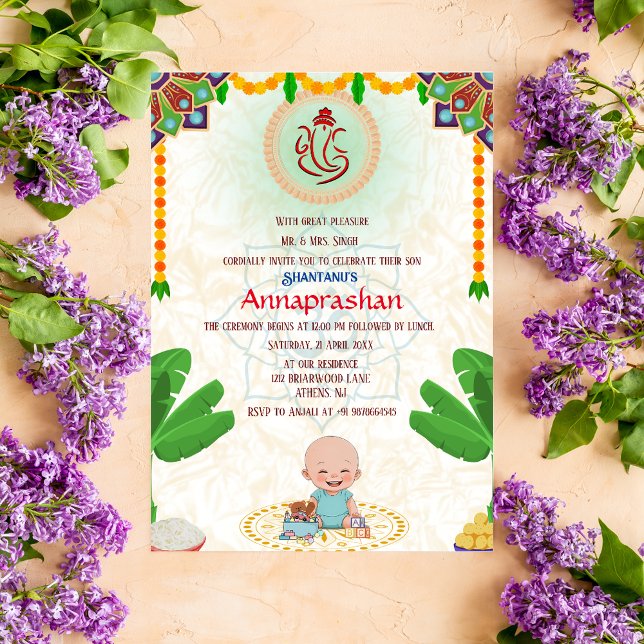 First Rice "Annaprashan" Indian Baby Invitation (Creator Uploaded)