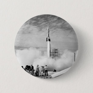 First Rocket Launch, Cape Canaveral, "Bumper 2" 6 Cm Round Badge