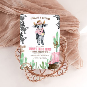 First Rodeo 1st Birthday Little Cowgirl Invitation