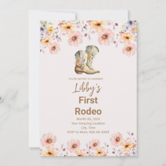 First Rodeo, 1st Birthday Party Invitation