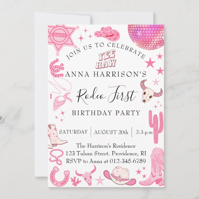 First Rodeo 1st Birthday Party Invitation (Front)