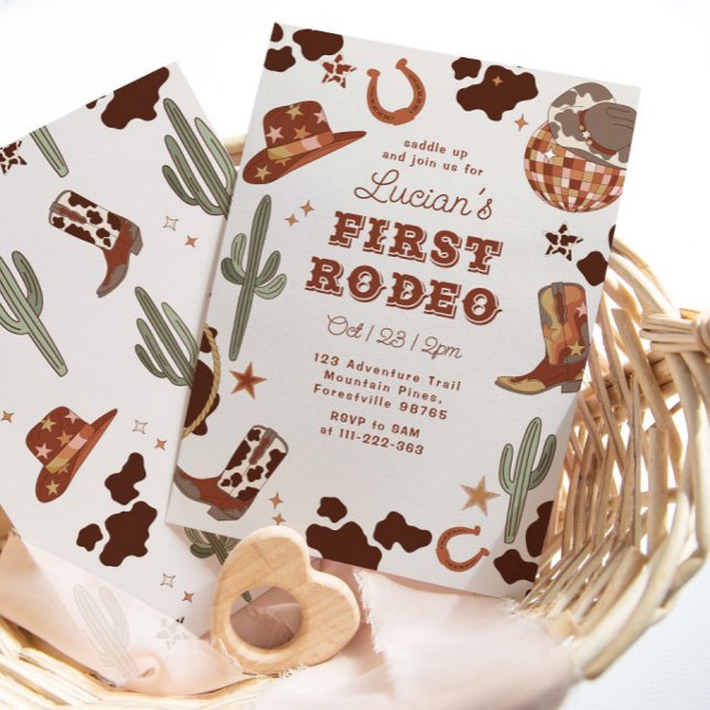 First rodeo 1st birthday Wild west cowboy Invitation (Creator Uploaded)
