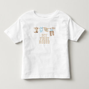 First Rodeo Baby blue and tan Birthday  Toddler T-Shirt