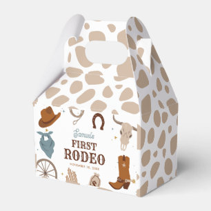 First Rodeo Beige Wild West Boy First Birthday Favour Box