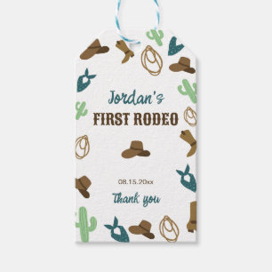 First Rodeo Birthday 1st Cowboy Western Gift Tags