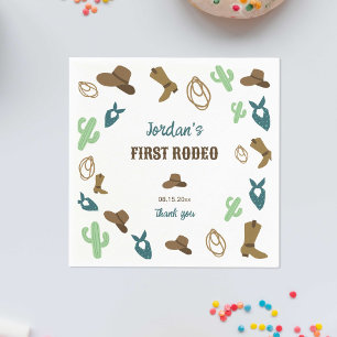 First Rodeo Birthday 1st Cowboy Western Napkin