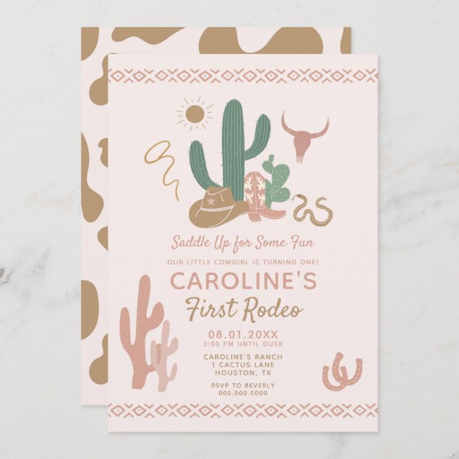 First Rodeo Birthday Invitation (Front/Back)