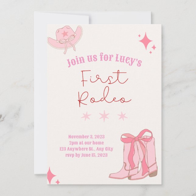 First Rodeo Birthday Invitation (Front)