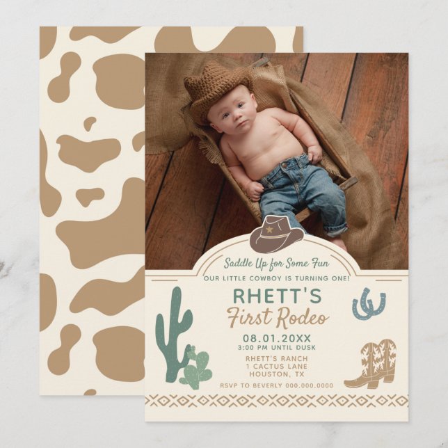 First Rodeo Birthday Invitation (Front/Back)