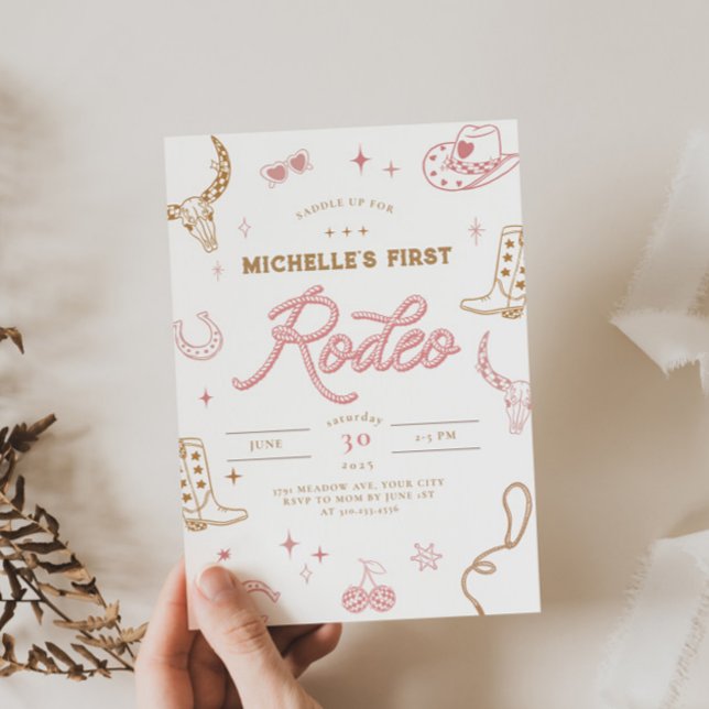 First Rodeo Birthday Invitation for Girls (Creator Uploaded)
