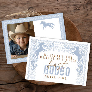 First Rodeo Birthday Party  Thank You Card