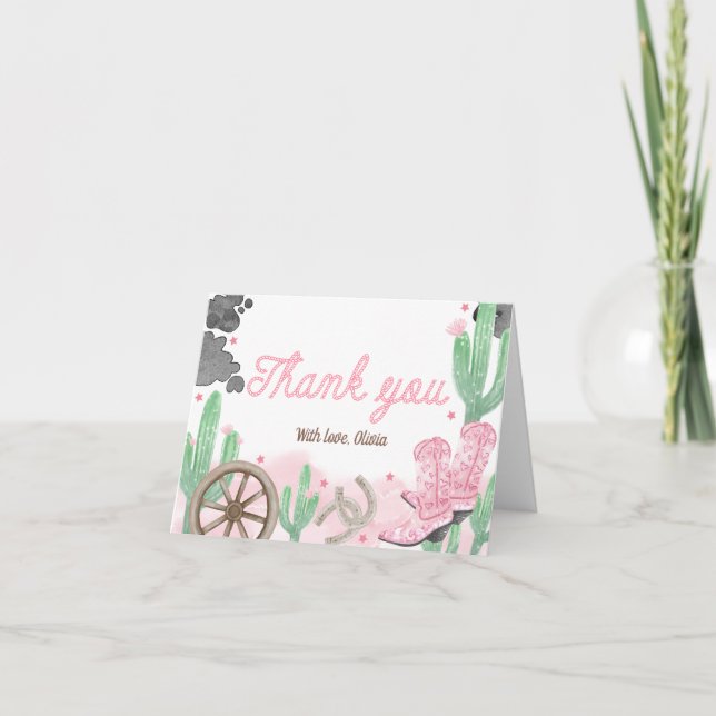 First Rodeo Boho Wild West Thank You Card (Front)