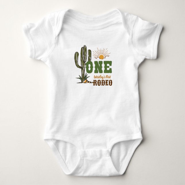 First Rodeo Boy Birthday  Baby Bodysuit (Front)