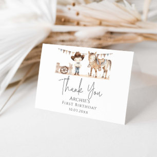 First Rodeo Boy Birthday  Thank You Card