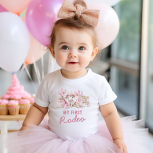 First Rodeo Country Cowgirl Birthday Baby T-Shirt