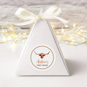 First Rodeo Cow Southern Cowboy Birthday Classic Round Sticker