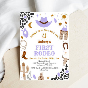 First Rodeo Cowbow Western 1st Birthday Invitation