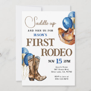 First Rodeo Cowboy 1st Birthday Invitation