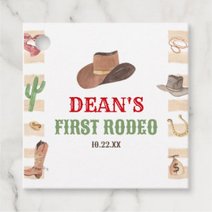 First Rodeo Cowboy 1st First Birthday Party Favour Tags