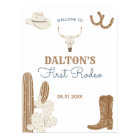 First Rodeo Cowboy Birthday Party Welcome Poster