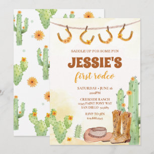 First Rodeo Cowgirl Birthday Invitation