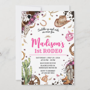 First Rodeo Cowgirl Party Invitation