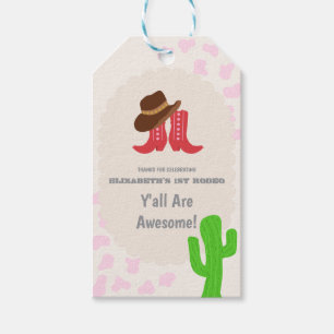 First Rodeo Girl 1st Birthday Gift Tags