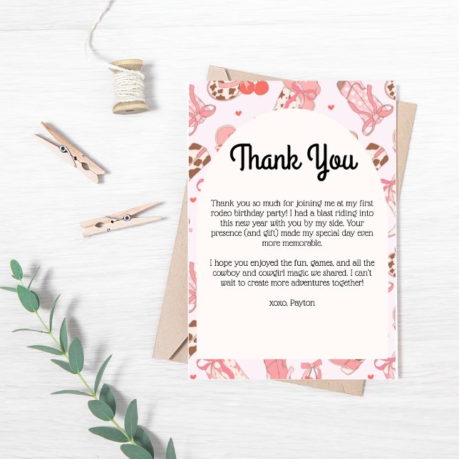 First Rodeo Girls Thank You Card (Creator Uploaded)
