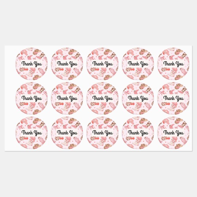 First Rodeo Girls Thank You Labels (Sheet)