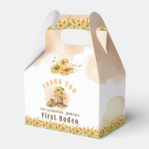 First Rodeo Neutral Southern Cowboy Birthday Favou Favour Box