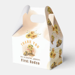 First Rodeo Neutral Southern Cowboy Birthday Favour Box