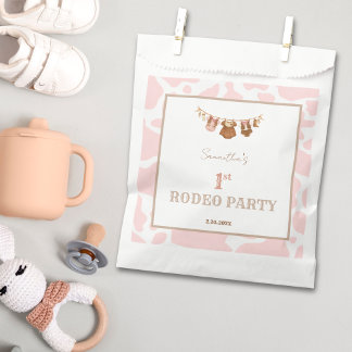 First Rodeo Pink Cowgirl Western Birthday Favour Bags