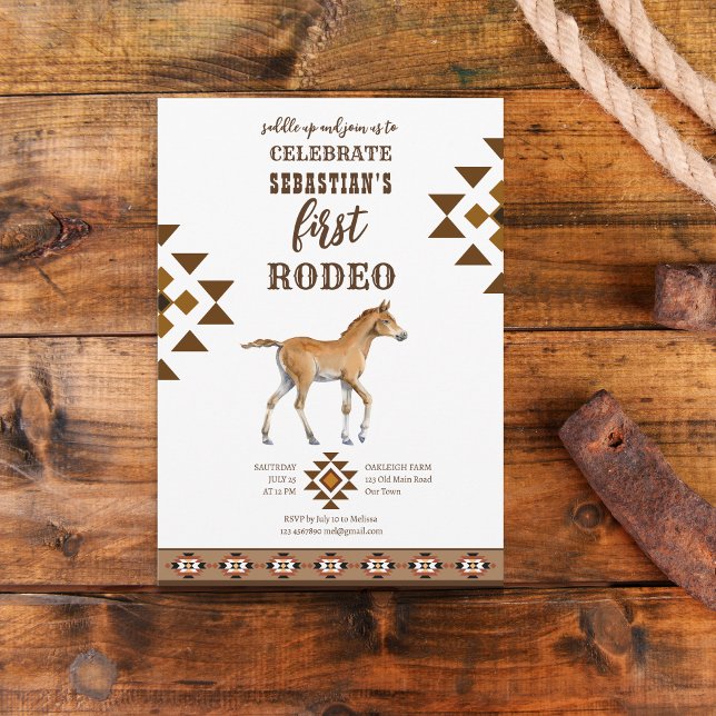 First rodeo southwestern country cowboy horse invitation (Creator Uploaded)
