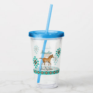 First rodeo southwestern horse party favours custo acrylic tumbler