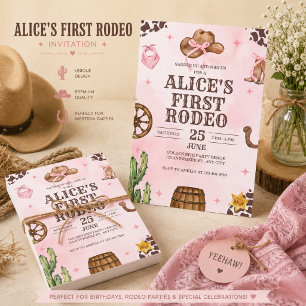 "First Rodeo" Western 1st Birthday  Invitation