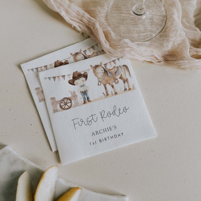First Rodeo Western 1st Birthday  Napkin (Creator Uploaded)