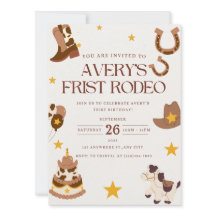 First Rodeo Western Birthday Party Invitation